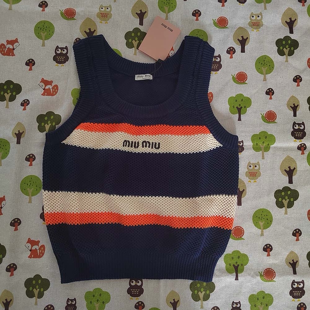 MiuMiu Striped Knit Singlet